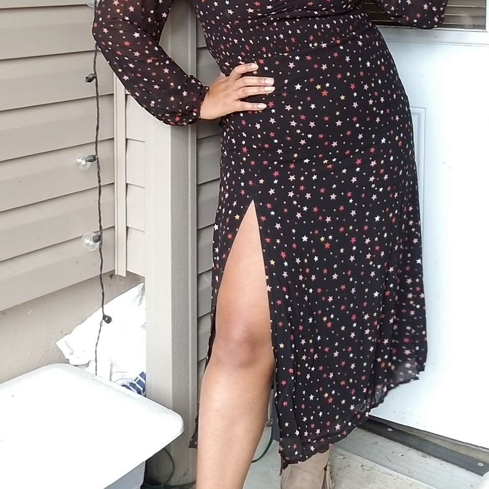 LAST ONE | ALL THE STARS BLACK MIDI DRESS - Picture 5 of 9